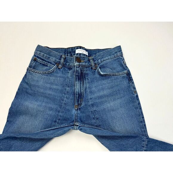 Sandro Paris Cropped Patchwork Denim Jeans Women 36‎ US4? Cotton Pockets Blue - Picture 6 of 14